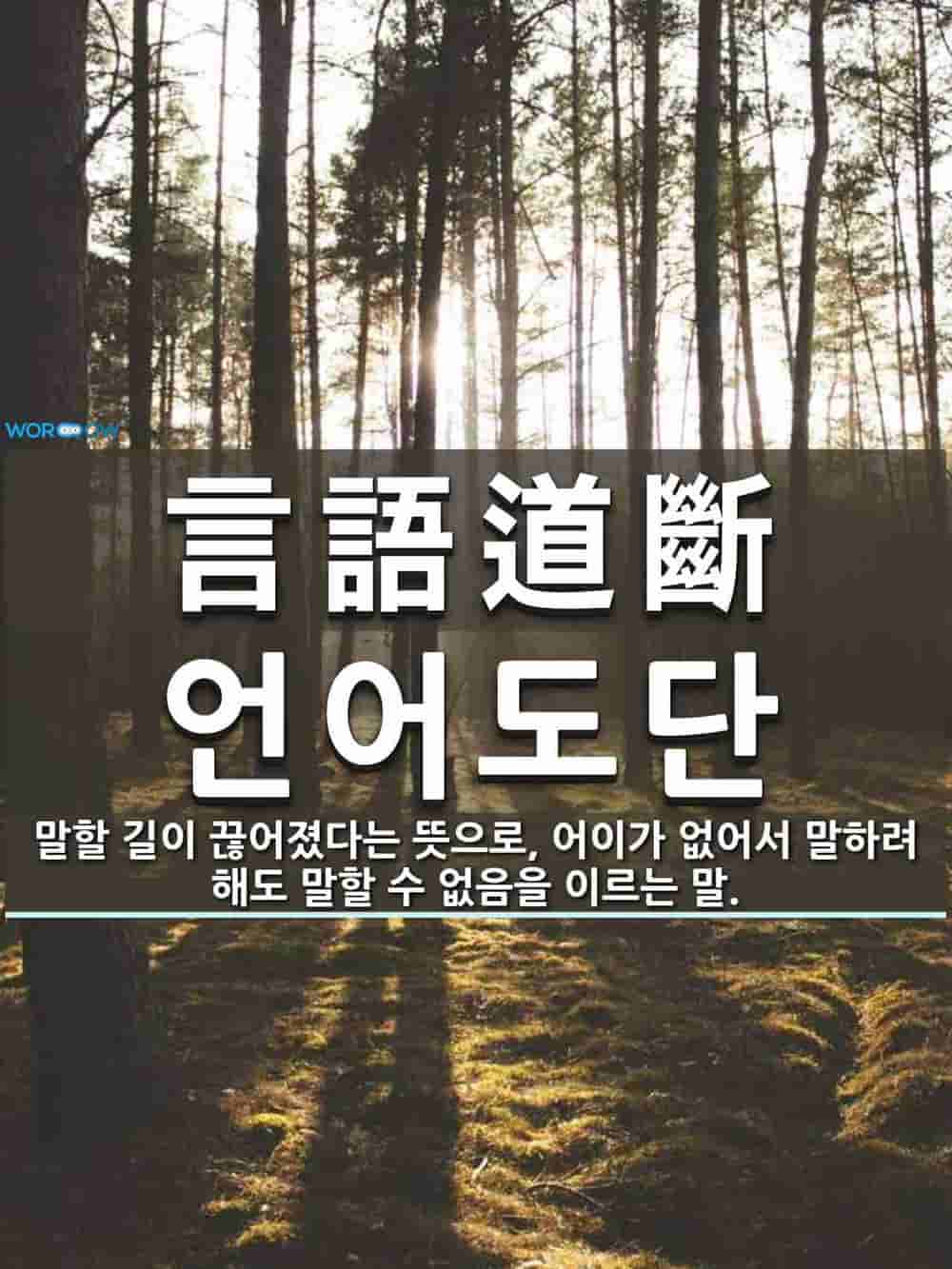 한자 言語道斷 언어도단